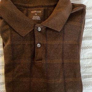Brown VANHEUSEN long sleeve Polo.  Very comfortable.